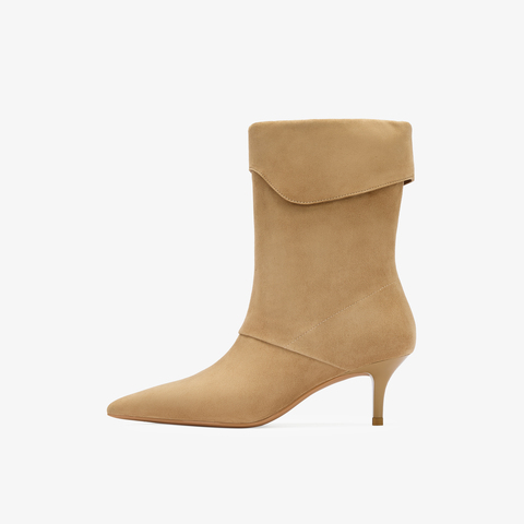 73hours女鞋露台微风2025冬季新品串色尖头细跟时装靴