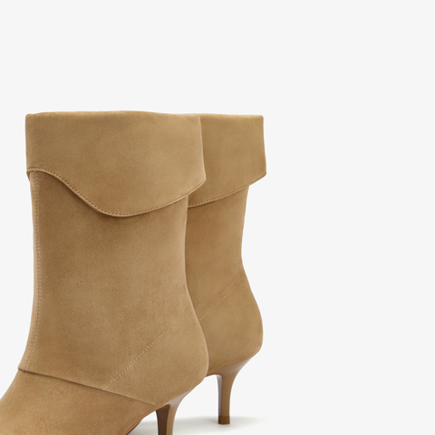 73hours女鞋露台微风2025冬季新品串色尖头细跟时装靴