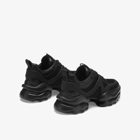 73hours女鞋椰椰奶冻拼色厚底圆头系带老爹鞋