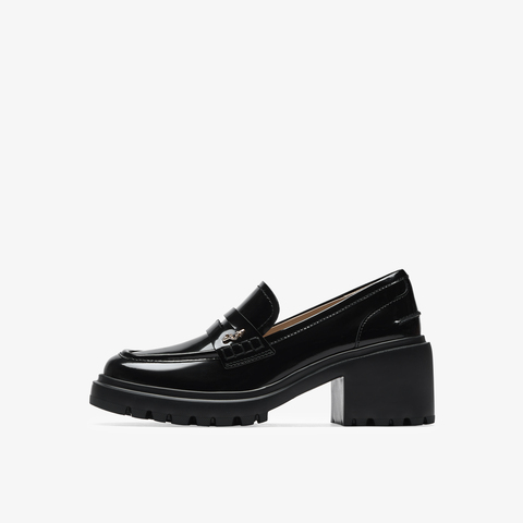 73hours女鞋落叶音效2025秋季新品方跟圆头纯色乐福鞋