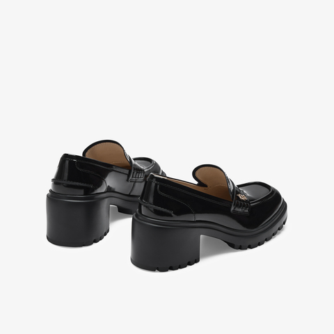 73hours女鞋落叶音效2025秋季新品方跟圆头纯色乐福鞋