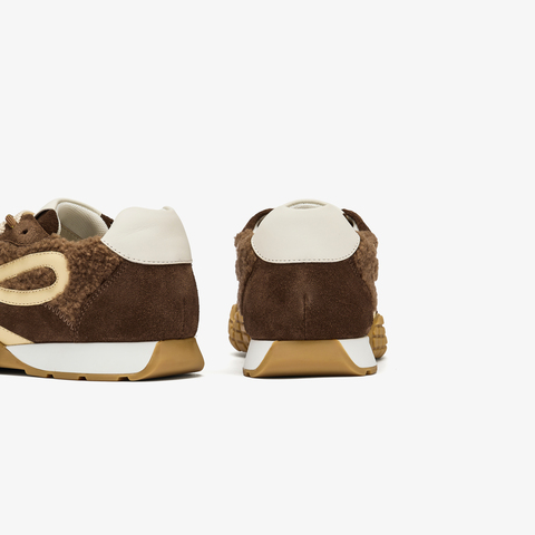 73hours女鞋杏仁烤奶2025秋季新品平底系带拼色德训鞋