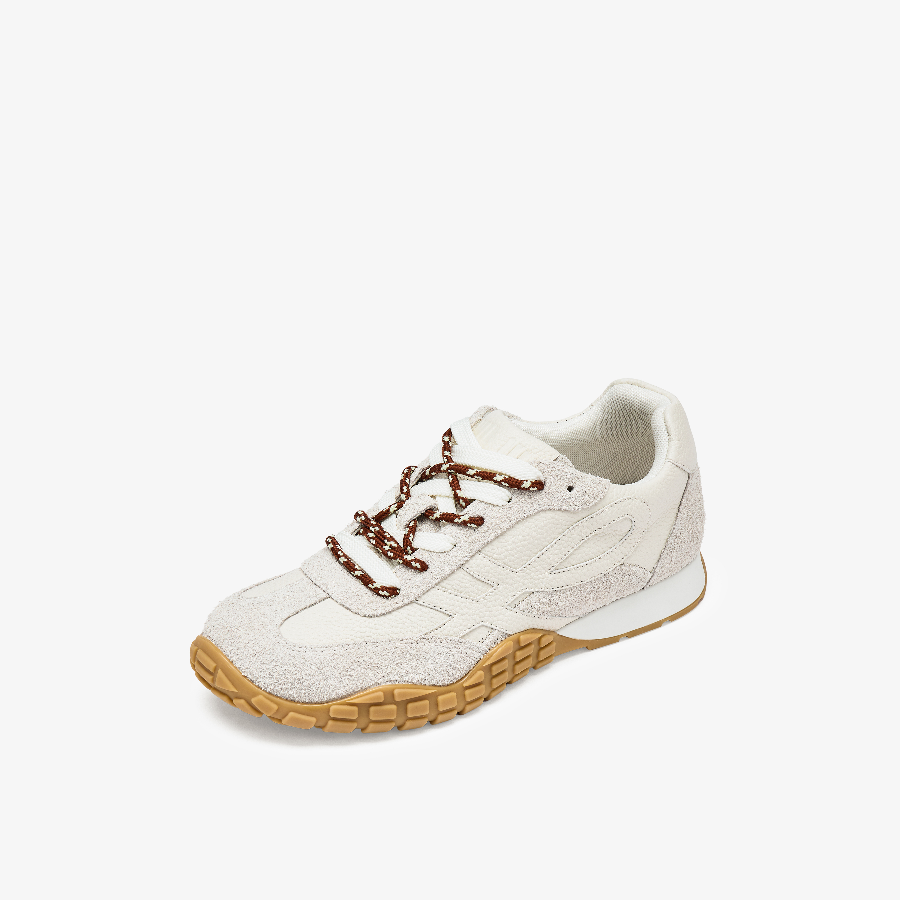 73hours女鞋杏仁烤奶2025秋季新品平底系带拼色德训鞋