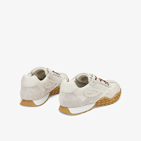 73hours女鞋杏仁烤奶2025秋季新品平底系带拼色德训鞋