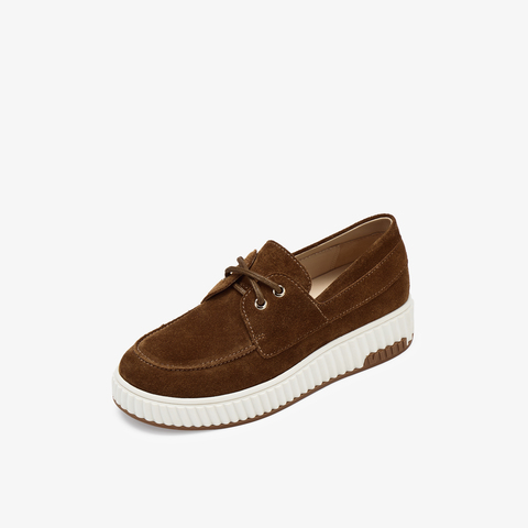 73hours女鞋大地色彩2025秋季新品平底系带纯色