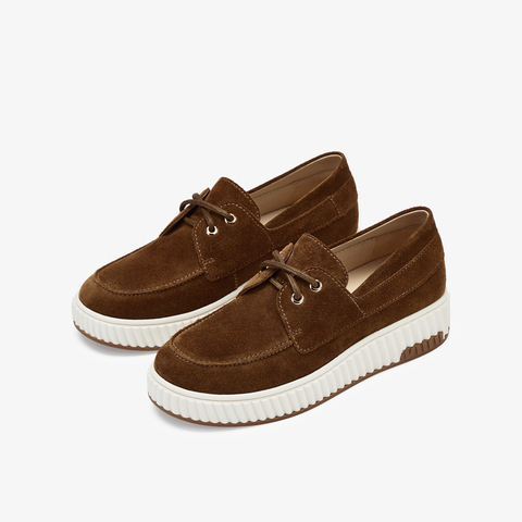 73hours女鞋大地色彩2025秋季新品平底系带纯色