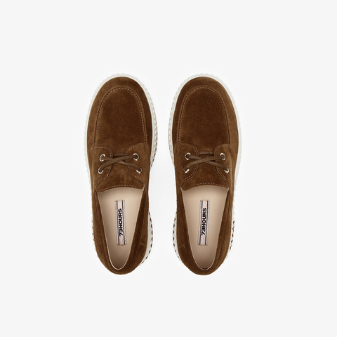 73hours女鞋大地色彩2025秋季新品平底系带纯色