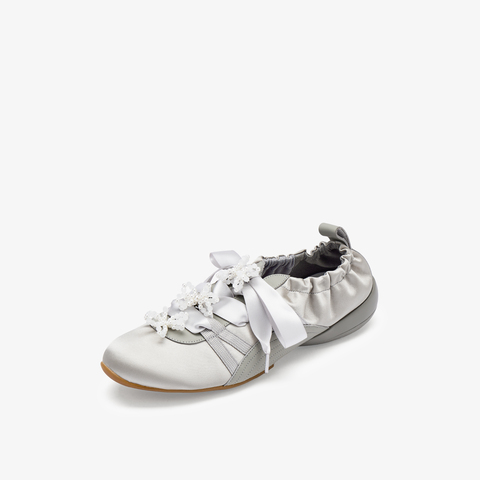 73hours女鞋小酒窝2025秋季新品圆头纯色系带德训鞋