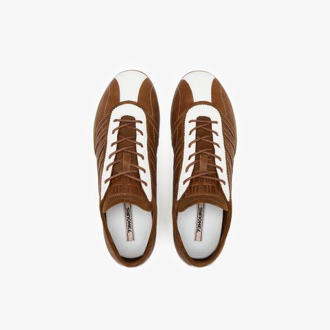 73hours女鞋Sun Kiss2025秋季新品圆头系带拼色德训鞋