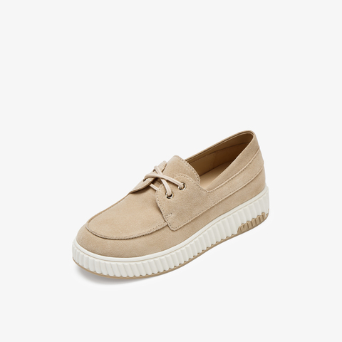 73hours女鞋大地色彩2025秋季新品平底系带纯色