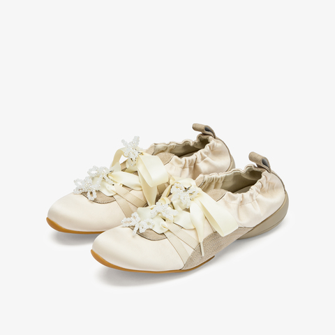 73hours女鞋小酒窝2025秋季新品圆头纯色系带德训鞋