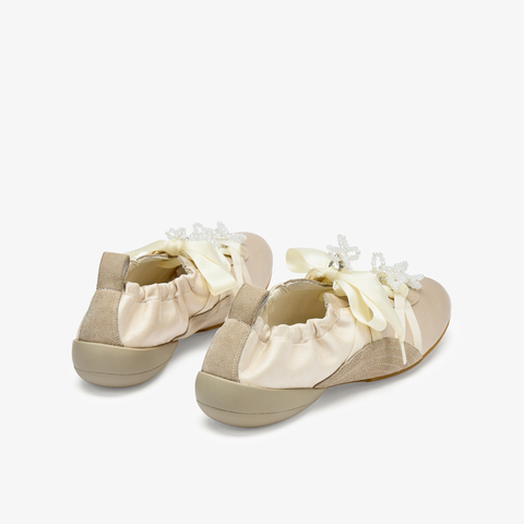 73hours女鞋小酒窝2025秋季新品圆头纯色系带德训鞋