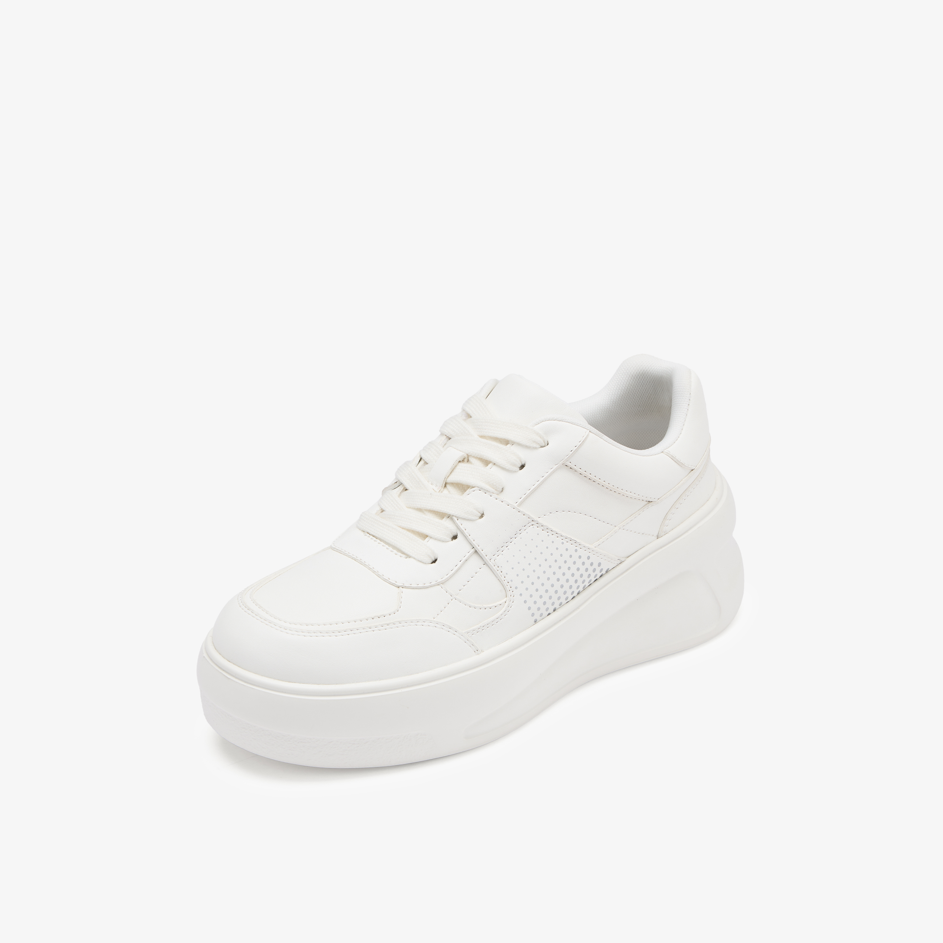 73hours女鞋长腿滤镜2025秋季新品纯色系带圆头休闲鞋