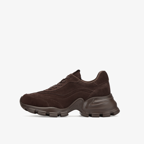 73hours女鞋醇厚朗姆2025秋季新品厚底圆头纯色系带休闲鞋