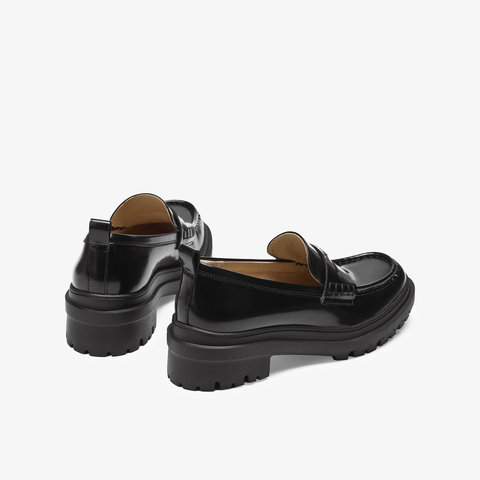 73hours女鞋肖邦琴键2025秋季新品方跟纯色圆头乐福鞋