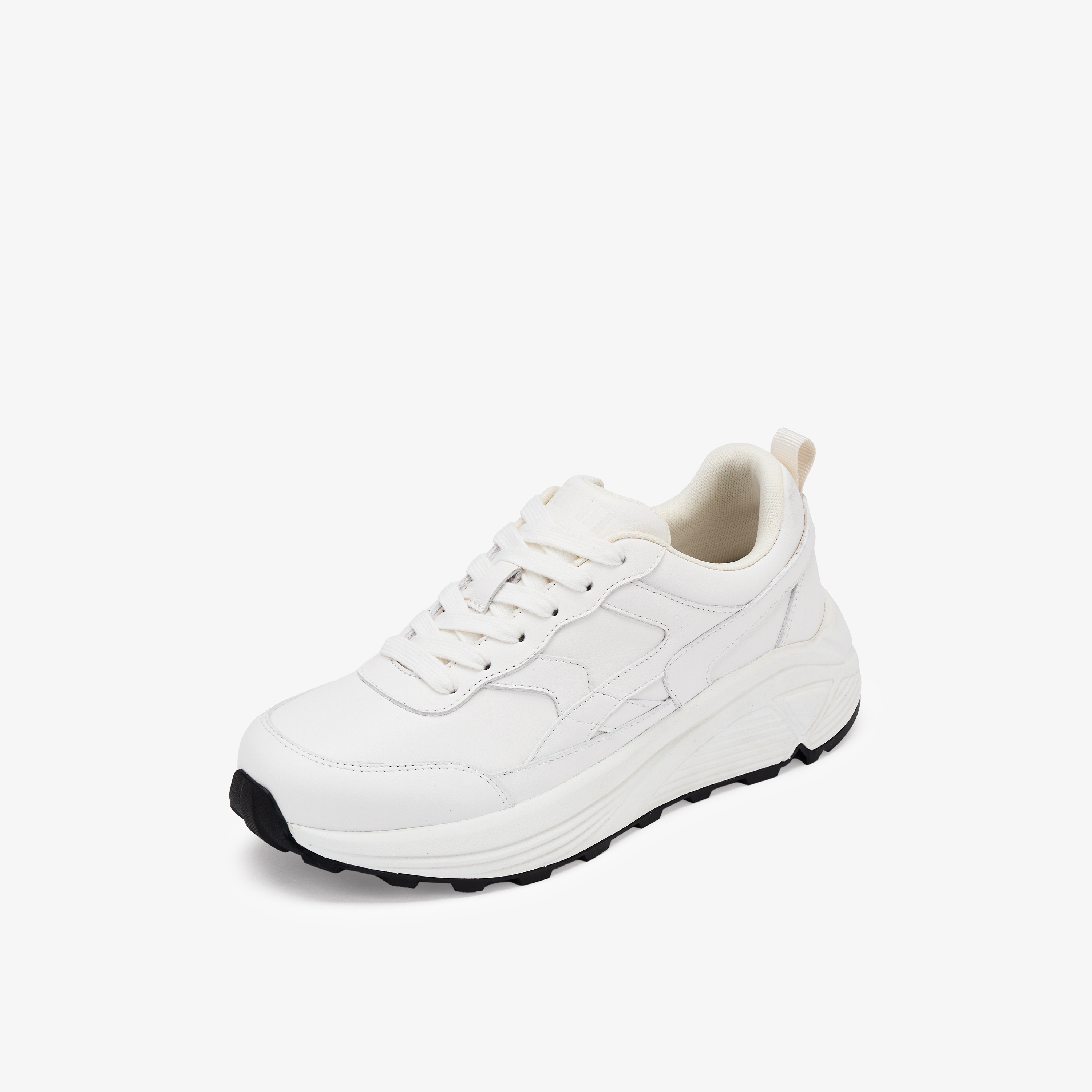 73hours女鞋舒适定义2025秋季新品纯色系带厚底休闲鞋