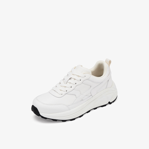 73hours女鞋舒适定义2025秋季新品纯色系带厚底休闲鞋