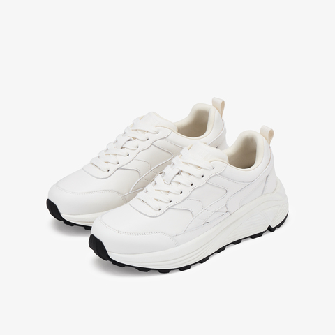 73hours女鞋舒适定义2025秋季新品纯色系带厚底休闲鞋