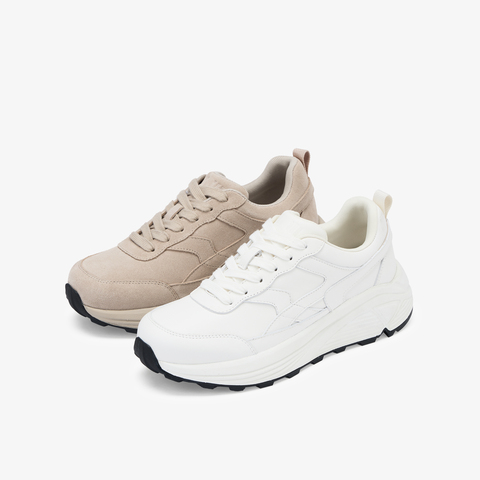 73hours女鞋舒适定义2025秋季新品纯色系带厚底休闲鞋