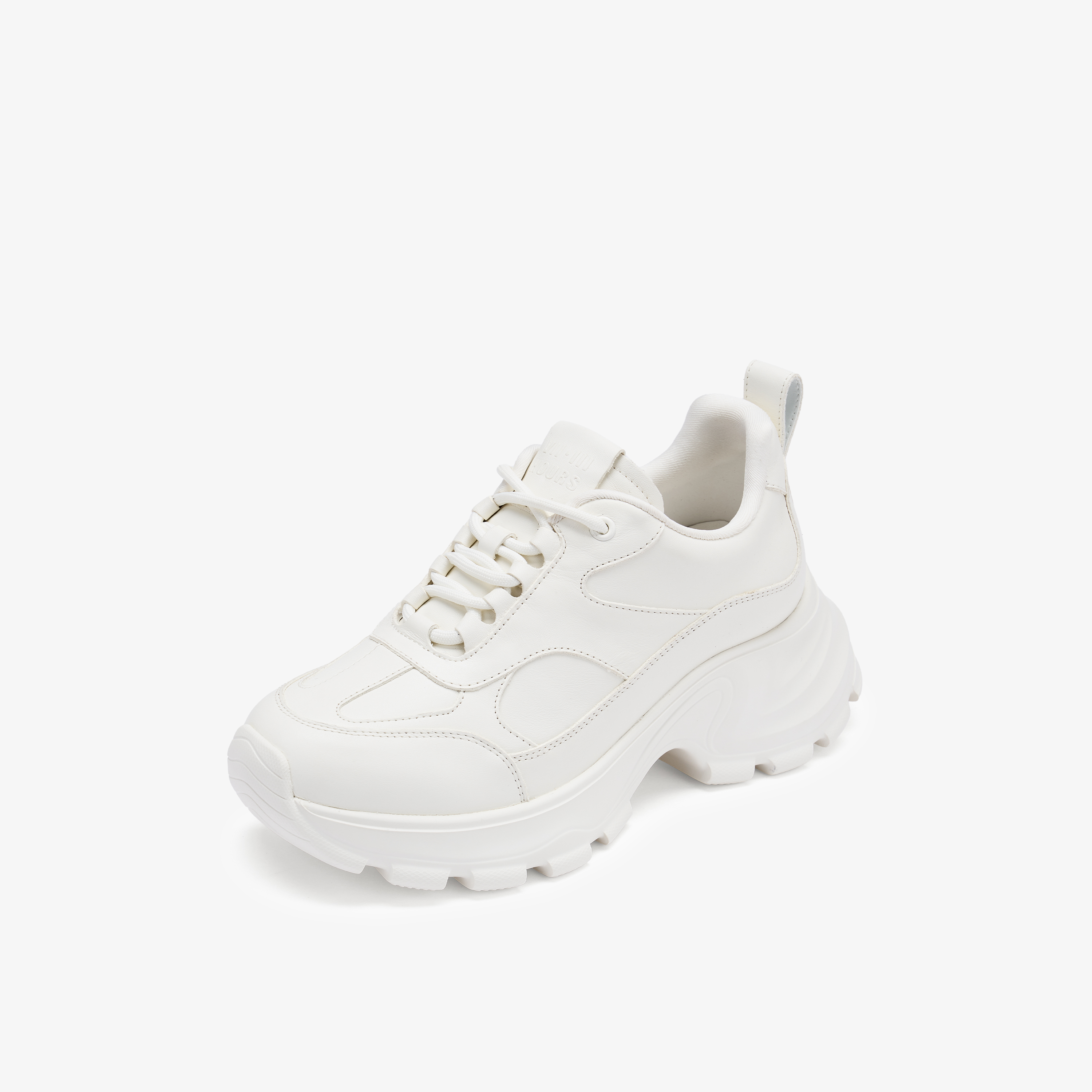 73hours女鞋松软蹦床2025秋季新品纯色圆头系带休闲鞋