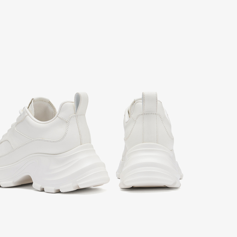 73hours女鞋松软蹦床2025秋季新品纯色圆头系带休闲鞋