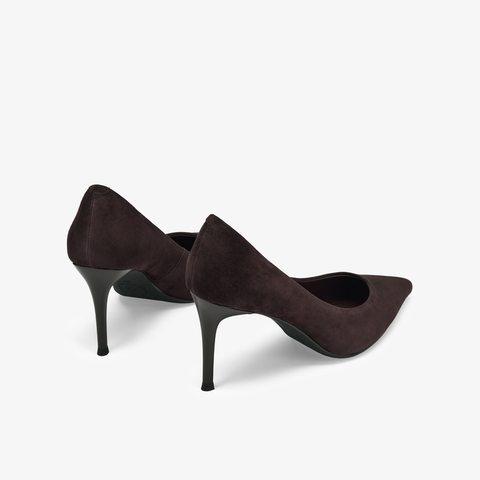 73hours女鞋舒展氛围2025秋季新品尖头细跟纯色高跟单鞋