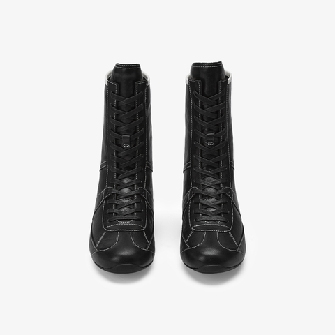 73hours女鞋Solo trip2025冬季新品系带平底纯色马丁靴