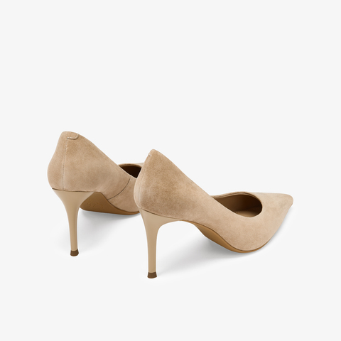 73hours女鞋舒展氛围2025秋季新品尖头细跟纯色高跟单鞋