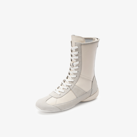 73hours女鞋Solo trip2025冬季新品系带平底纯色马丁靴