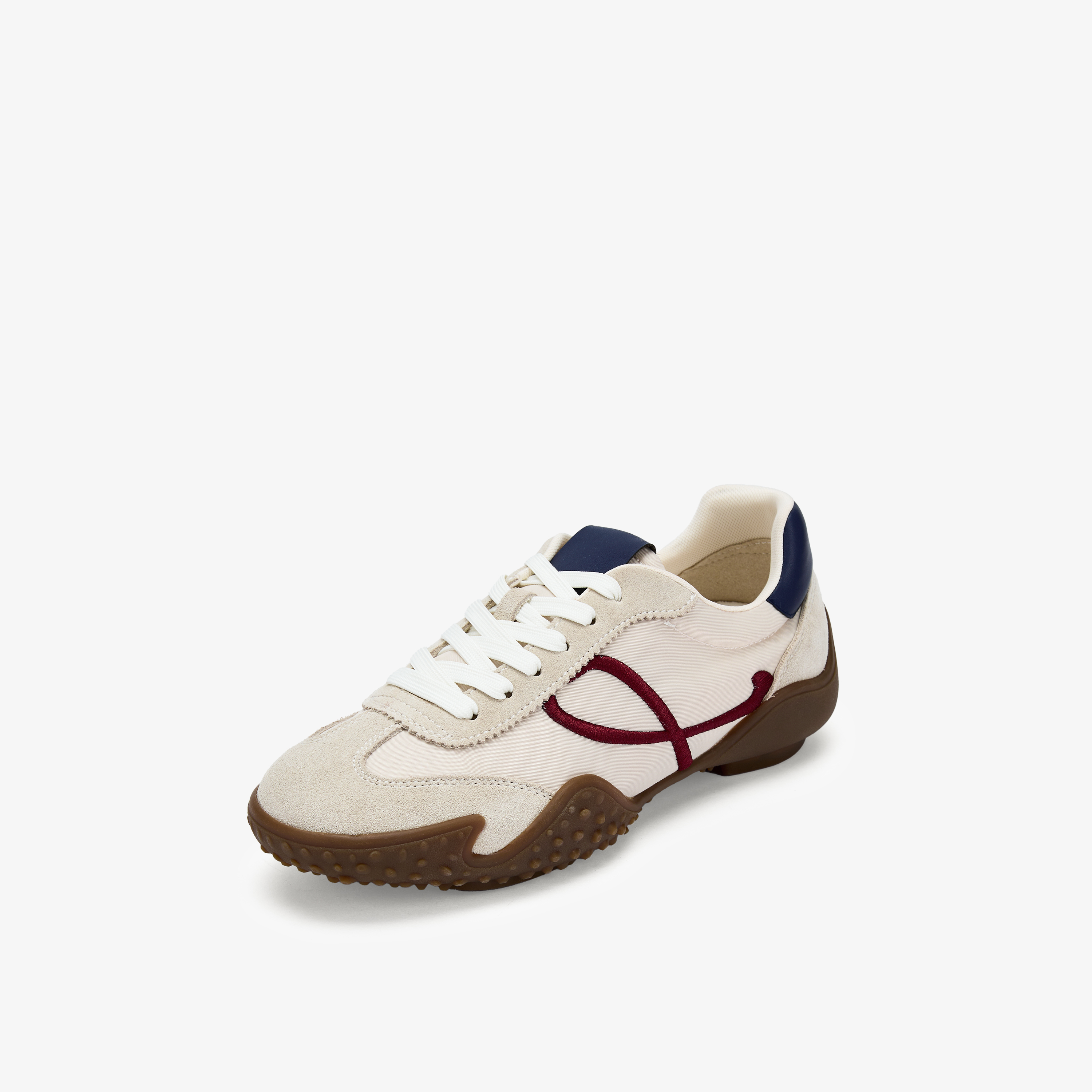 73hours女鞋俏皮节奏2025秋季新品系带拼色圆头德训鞋