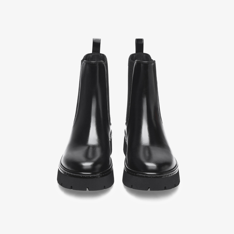 73hours女鞋飞行日记2025冬季新品方跟圆头纯色切尔西靴