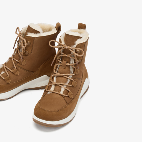 73hours女鞋爱丁堡2025冬季新品系带圆头厚底马丁靴