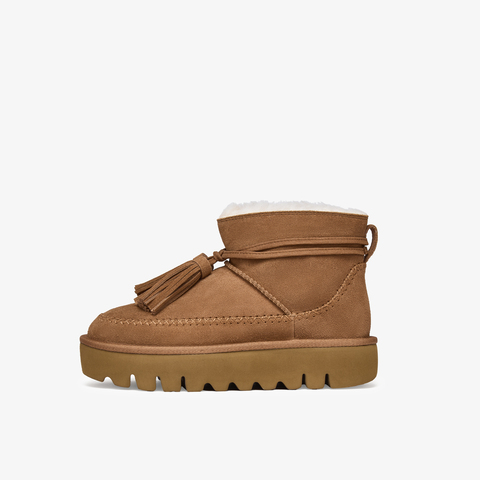 73hours女鞋雪季搭档2025冬季新品厚底纯色短筒雪地靴