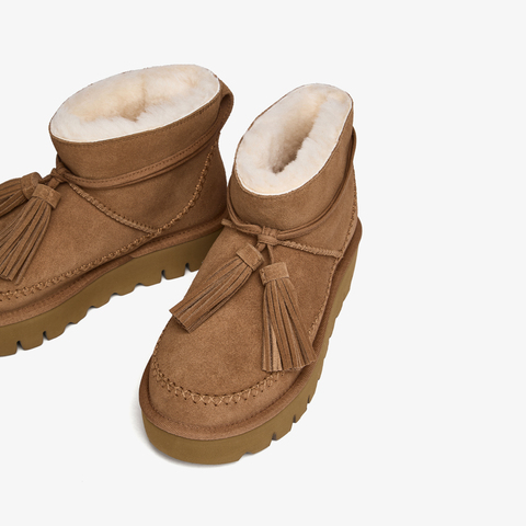 73hours女鞋雪季搭档2025冬季新品厚底纯色短筒雪地靴