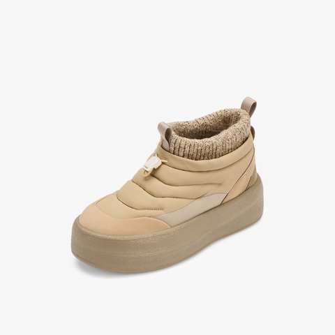 73hours女鞋温暖前调2025冬季新品厚底圆头短筒雪地靴