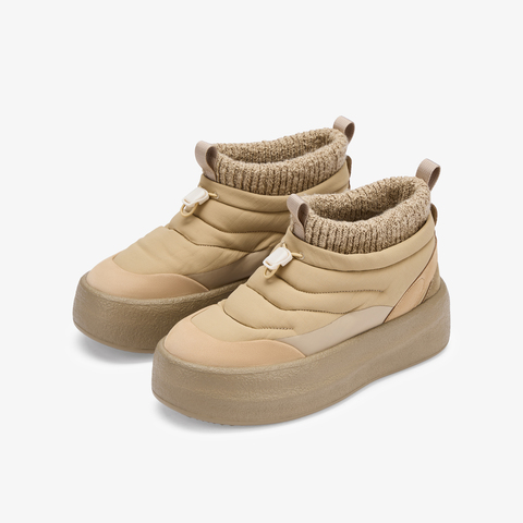 73hours女鞋温暖前调2025冬季新品厚底圆头短筒雪地靴