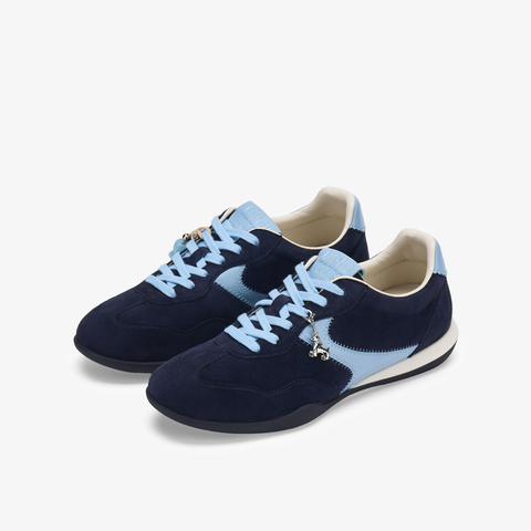 73hours女鞋换个心情2026春季新品平底圆头系带拼色德训鞋