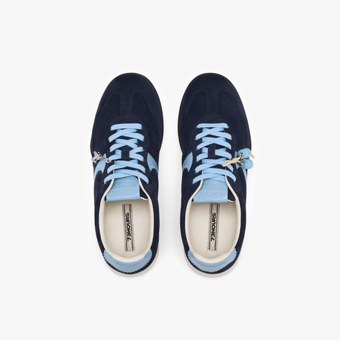 73hours女鞋换个心情2026春季新品平底圆头系带拼色德训鞋