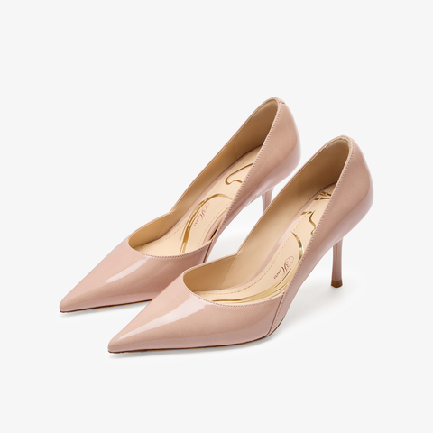 73hours女鞋名场面2026春季新品纯色尖头细跟高跟鞋