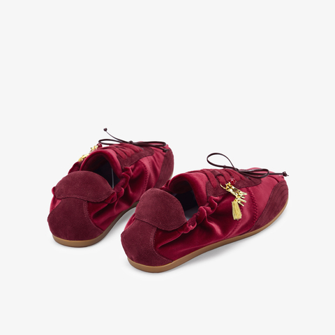 73hours女鞋假期富人马年2026春纯色系带圆头德训鞋