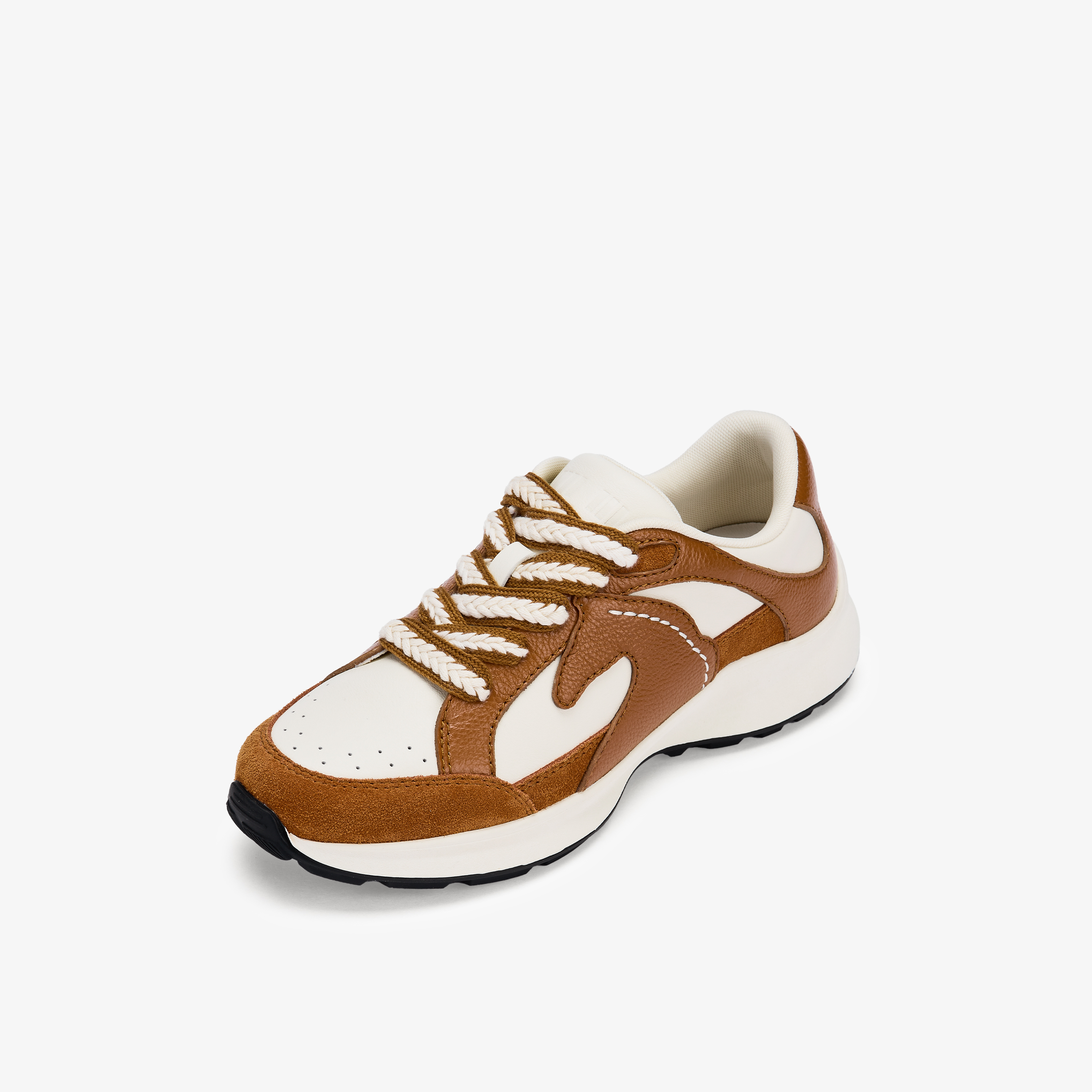 73hours女鞋全都有2026春季新款厚底系带拼色圆头休闲鞋