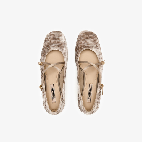 73hours女鞋一抹明亮2026春季新款平底圆头纯色玛丽珍鞋