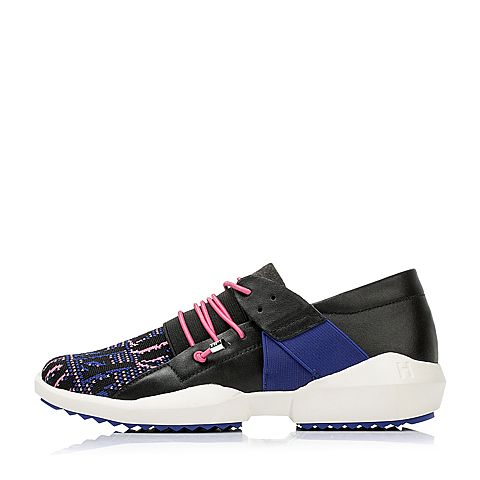 Hush Puppies/暇步士秋季专柜同款桃红/黑/墨绿织物/牛皮女休闲鞋HKP30CM6