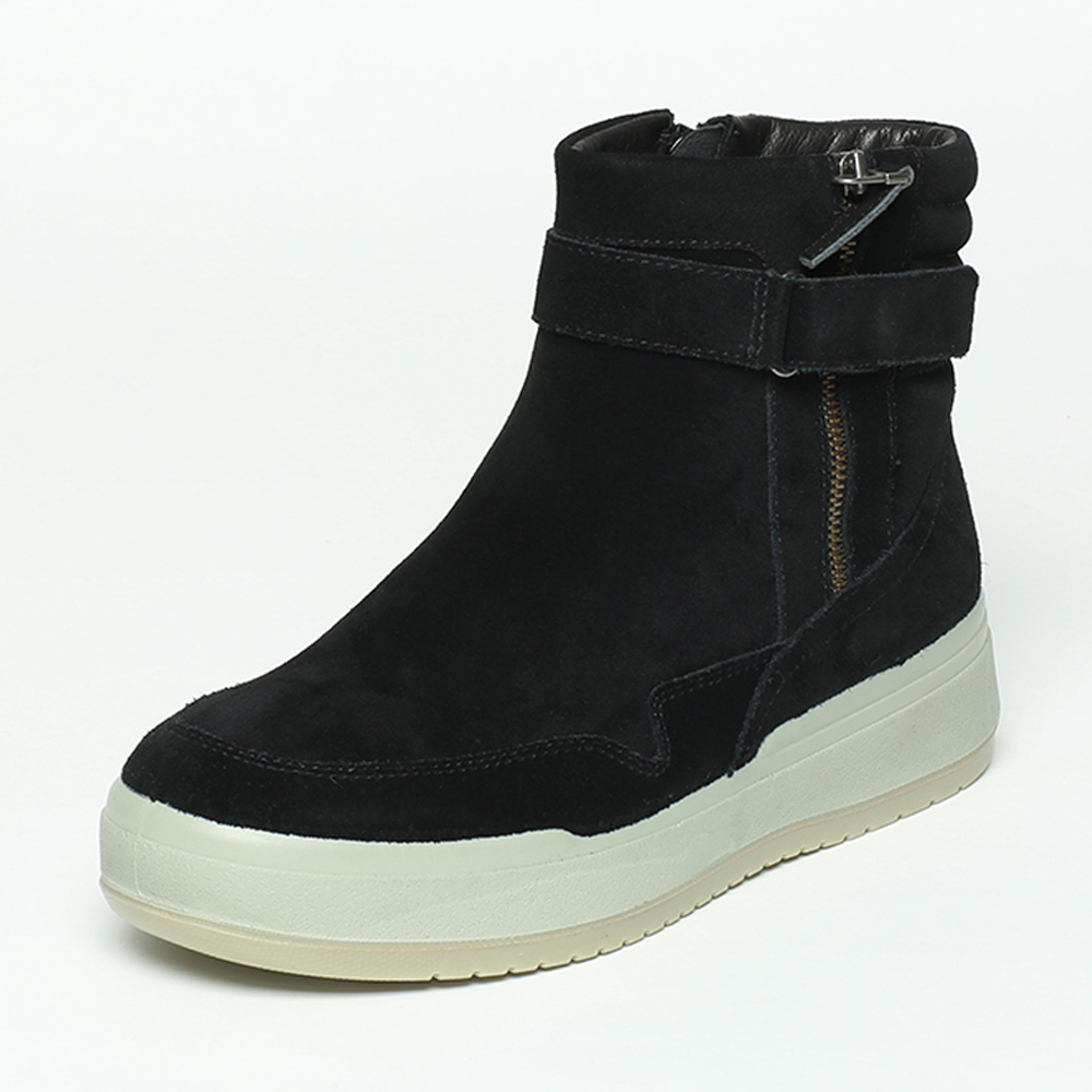 Hush Puppies/暇步士年冬季专柜同款黑色牛皮革女休闲鞋X1T04DZ6