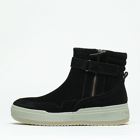 Hush Puppies/暇步士年冬季专柜同款黑色牛皮革女休闲鞋X1T04DZ6