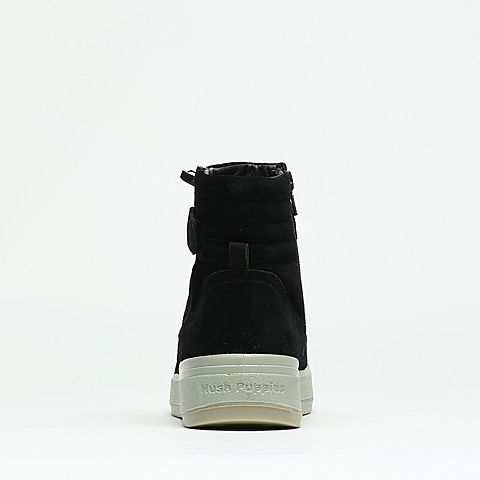 Hush Puppies/暇步士年冬季专柜同款黑色牛皮革女休闲鞋X1T04DZ6