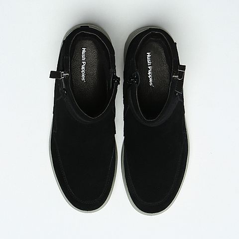 Hush Puppies/暇步士年冬季专柜同款黑色牛皮革女休闲鞋X1T04DZ6