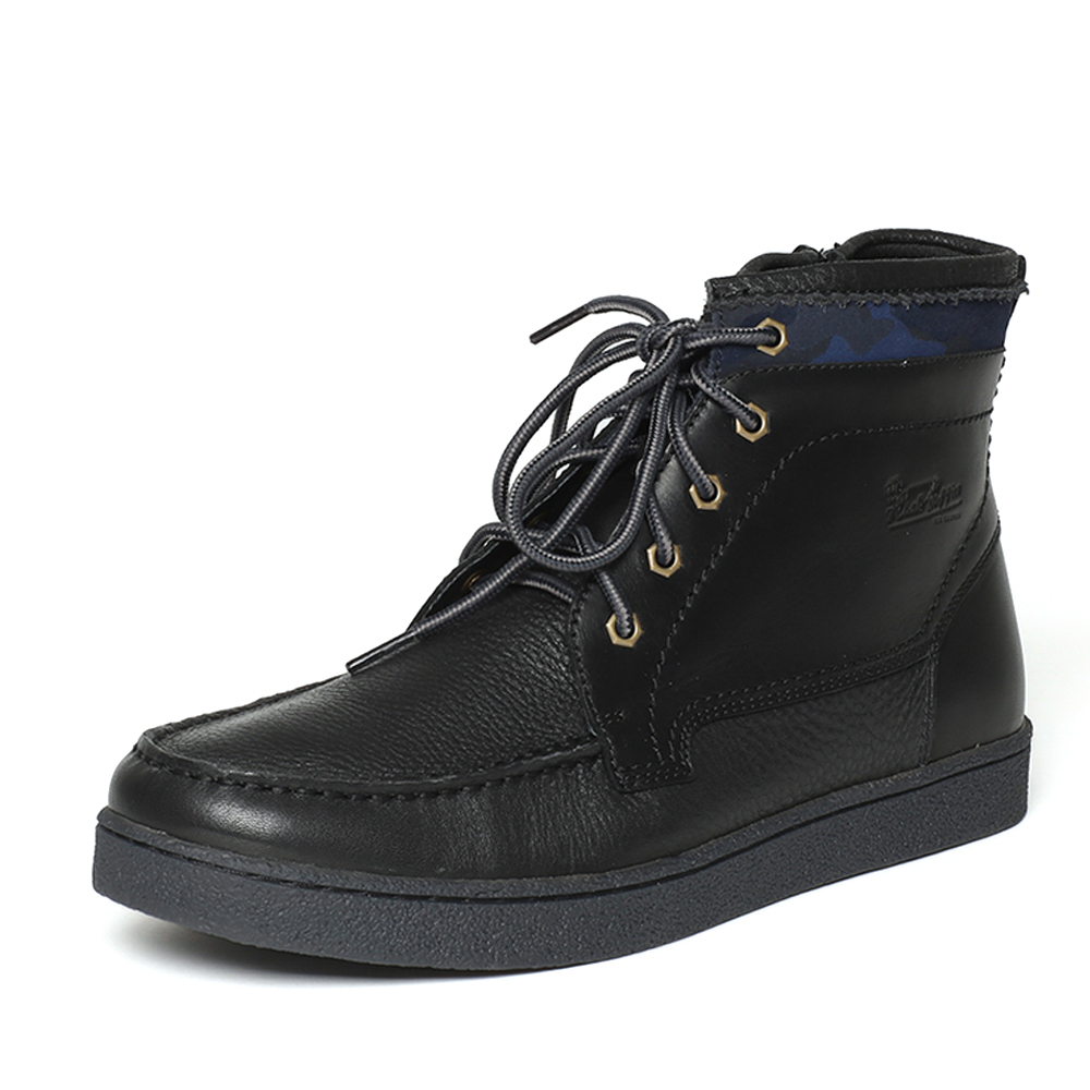 Hush Puppies/暇步士冬季黑色牛皮革男休闲靴H4W40DD6