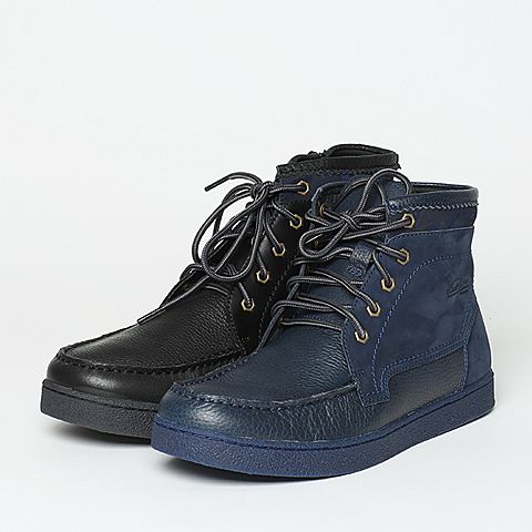 Hush Puppies/暇步士冬季黑色牛皮革男休闲靴H4W40DD6