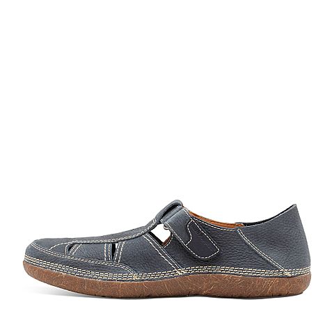 Hush Puppies/暇步士夏季专柜同款蓝色牛皮革镂空男鞋凉鞋W1E02BK7